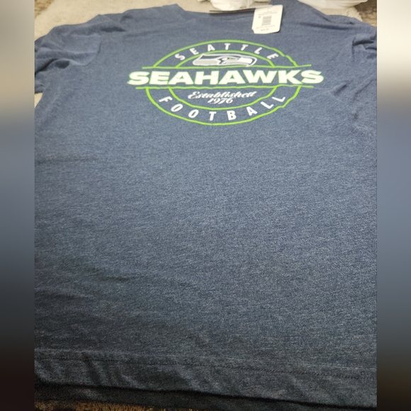 NFL Team Seattle Seahawks Heather Navy T-Shirt - L - Picture 2 of 10